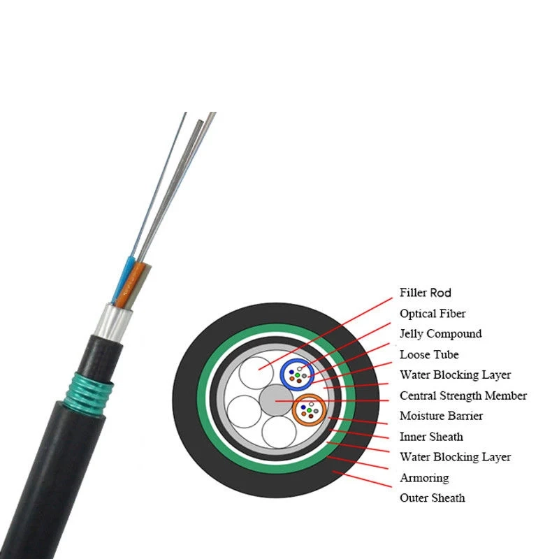 GYTA53 Double Armored Direct Burial Fiber Optic Cable
