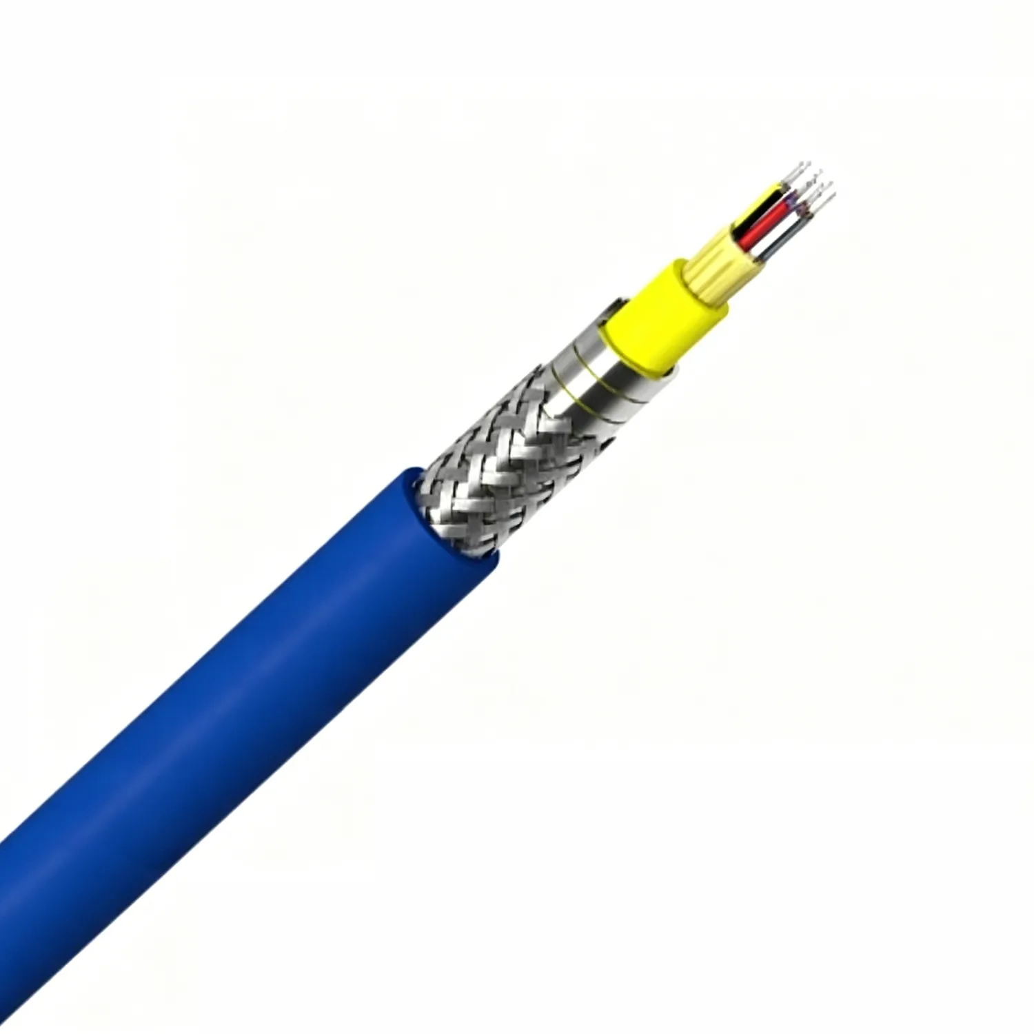 Armored Indoor Fiber Cable — Spiral Steel GJSFJV